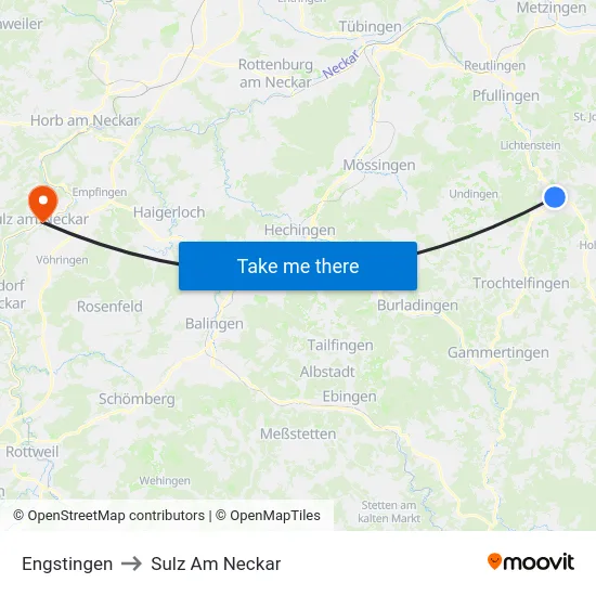 Engstingen to Sulz Am Neckar map