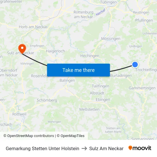 Gemarkung Stetten Unter Holstein to Sulz Am Neckar map