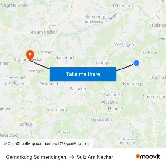 Gemarkung Salmendingen to Sulz Am Neckar map
