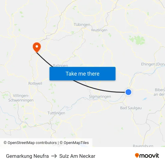 Gemarkung Neufra to Sulz Am Neckar map