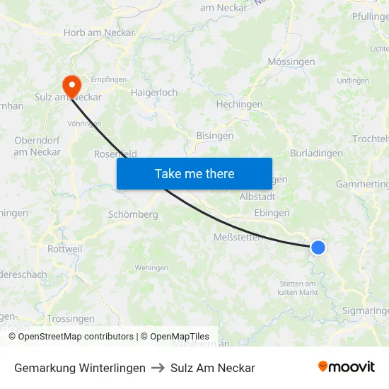 Gemarkung Winterlingen to Sulz Am Neckar map