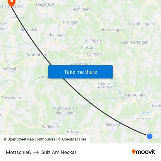 Mottschieß to Sulz Am Neckar map