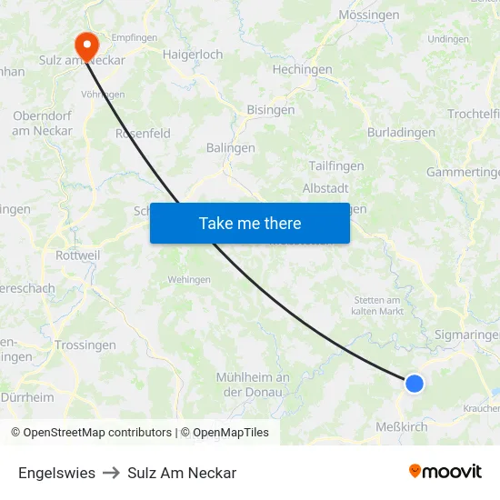 Engelswies to Sulz Am Neckar map