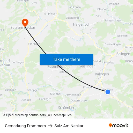 Gemarkung Frommern to Sulz Am Neckar map