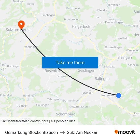 Gemarkung Stockenhausen to Sulz Am Neckar map
