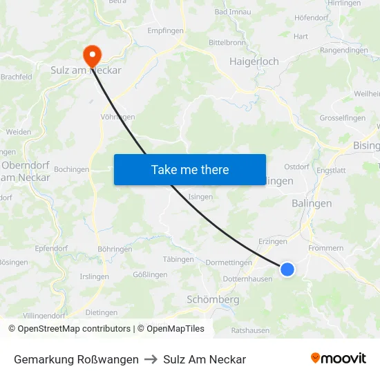 Gemarkung Roßwangen to Sulz Am Neckar map