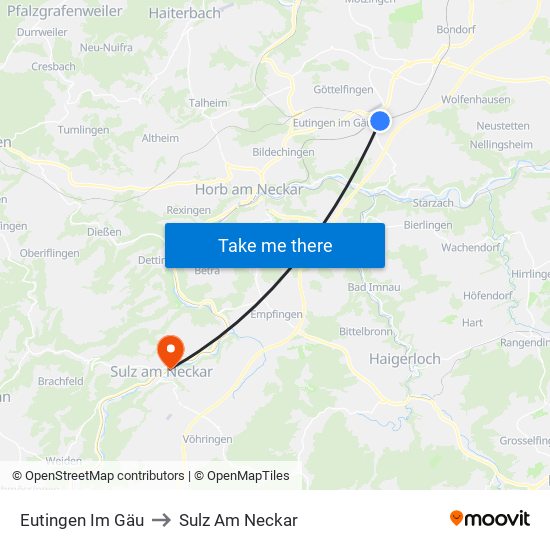 Eutingen Im Gäu to Sulz Am Neckar map