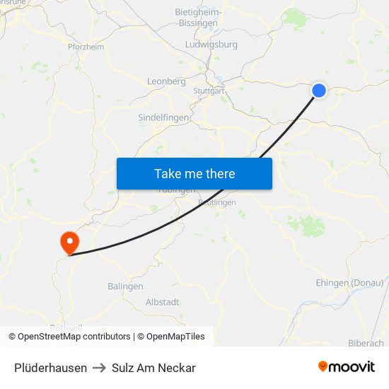 Plüderhausen to Sulz Am Neckar map