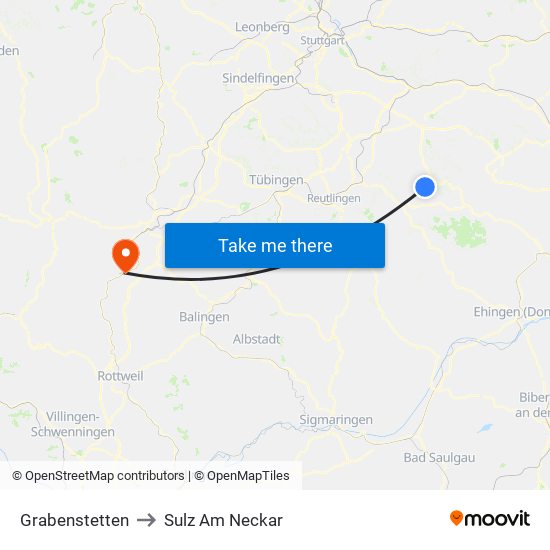 Grabenstetten to Sulz Am Neckar map