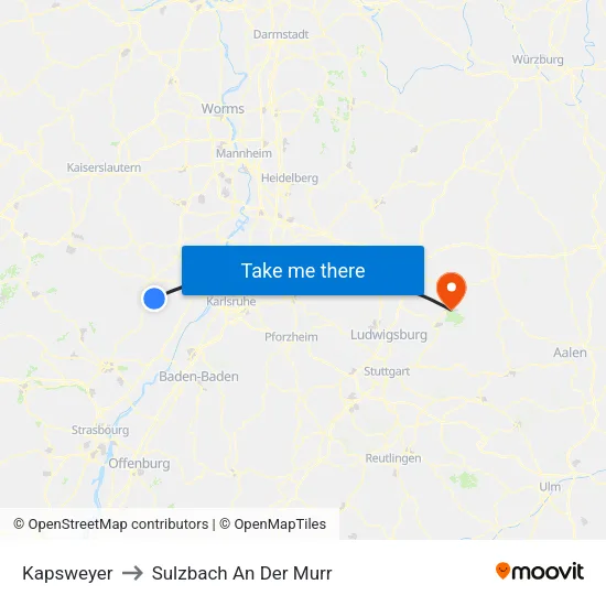 Kapsweyer to Sulzbach An Der Murr map