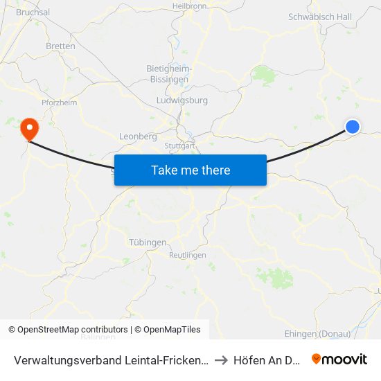 Verwaltungsverband Leintal-Frickenhofer Höhe to Höfen An Der Enz map