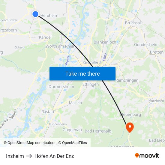 Insheim to Höfen An Der Enz map