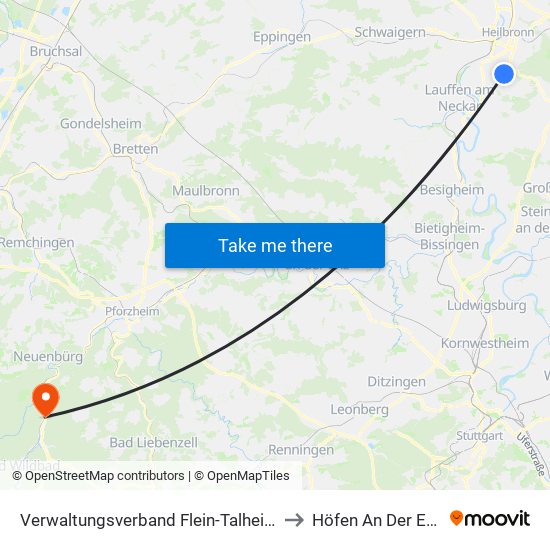 Verwaltungsverband Flein-Talheim to Höfen An Der Enz map