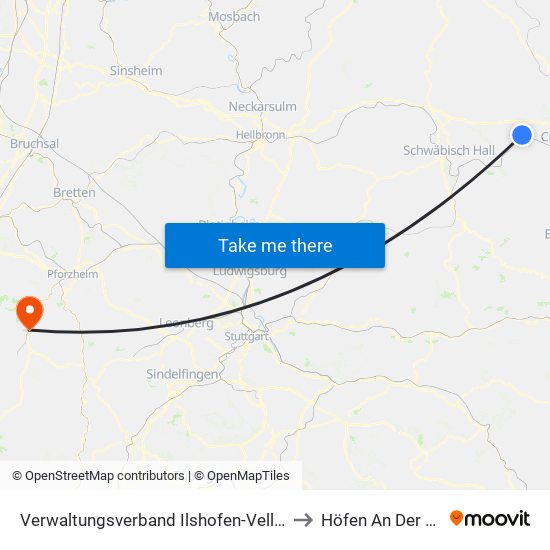 Verwaltungsverband Ilshofen-Vellberg to Höfen An Der Enz map