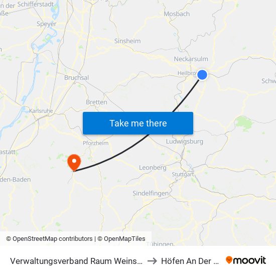 Verwaltungsverband Raum Weinsberg to Höfen An Der Enz map
