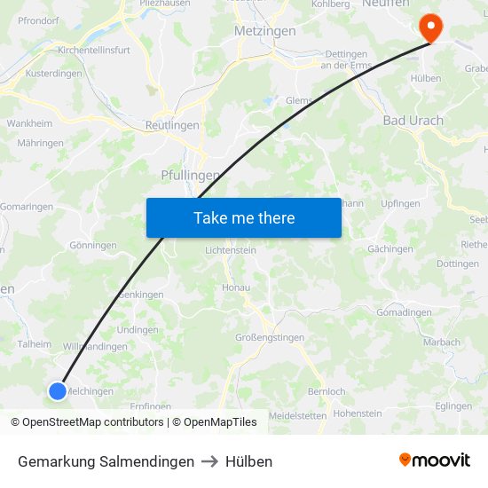 Gemarkung Salmendingen to Hülben map