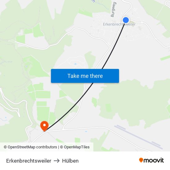 Erkenbrechtsweiler to Hülben map