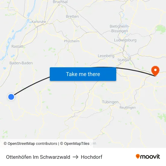 Ottenhöfen Im Schwarzwald to Hochdorf map