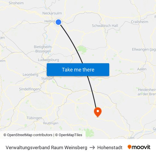 Verwaltungsverband Raum Weinsberg to Hohenstadt map