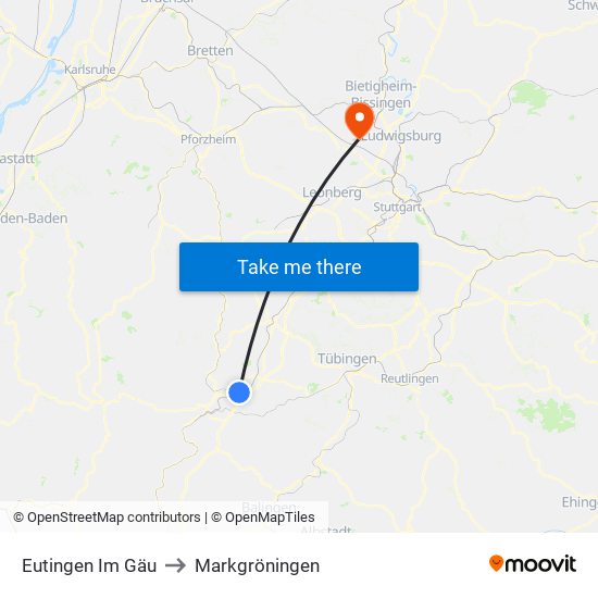 Eutingen Im Gäu to Markgröningen map