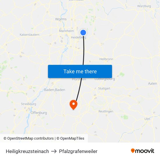 Heiligkreuzsteinach to Pfalzgrafenweiler map