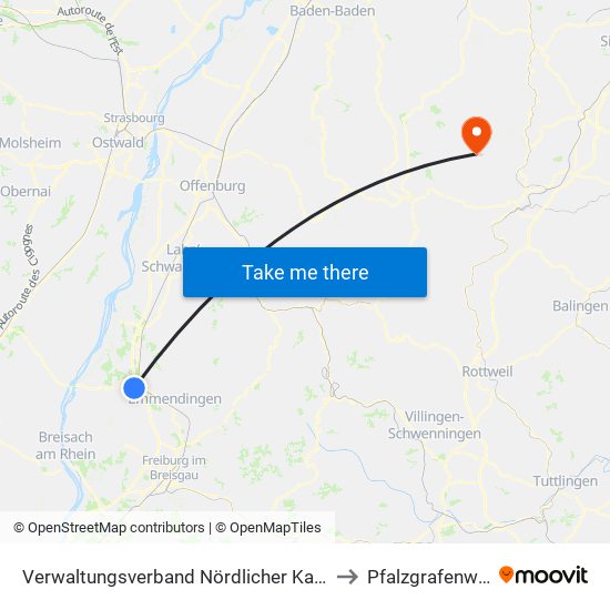 Verwaltungsverband Nördlicher Kaiserstuhl to Pfalzgrafenweiler map