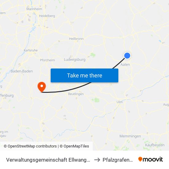 Verwaltungsgemeinschaft Ellwangen (Jagst) to Pfalzgrafenweiler map