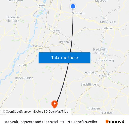 Verwaltungsverband Elsenztal to Pfalzgrafenweiler map