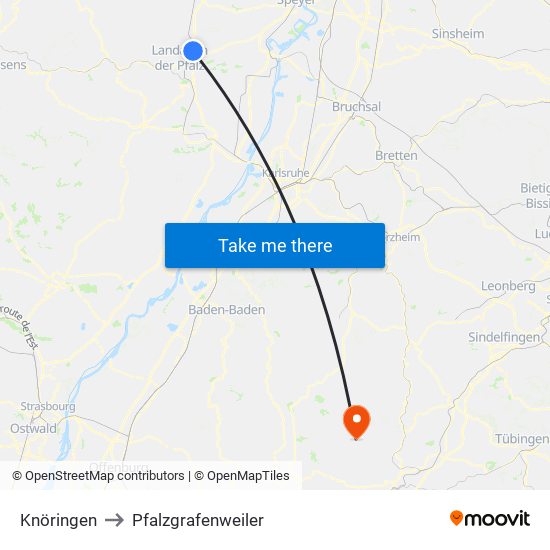 Knöringen to Pfalzgrafenweiler map