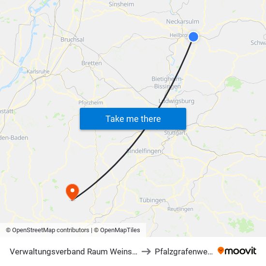 Verwaltungsverband Raum Weinsberg to Pfalzgrafenweiler map