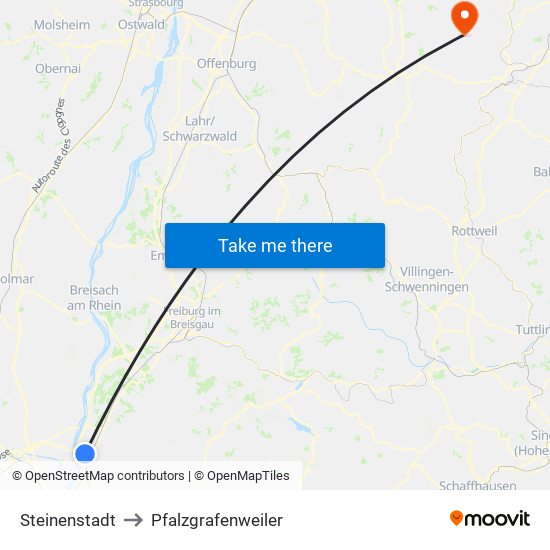 Steinenstadt to Pfalzgrafenweiler map