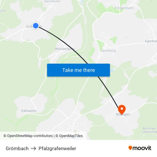 Grömbach to Pfalzgrafenweiler map