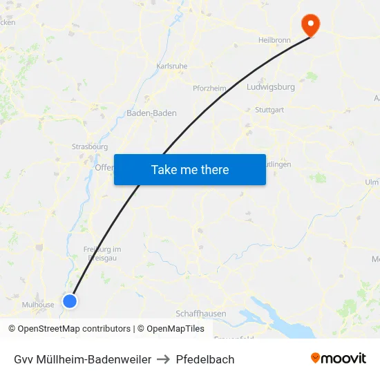 Gvv Müllheim-Badenweiler to Pfedelbach map