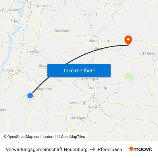 Verwaltungsgemeinschaft Neuenbürg to Pfedelbach map