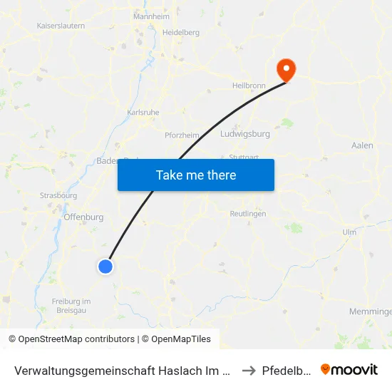 Verwaltungsgemeinschaft Haslach Im Kinzigtal to Pfedelbach map