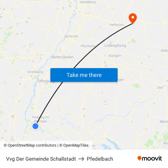 Vvg Der Gemeinde Schallstadt to Pfedelbach map