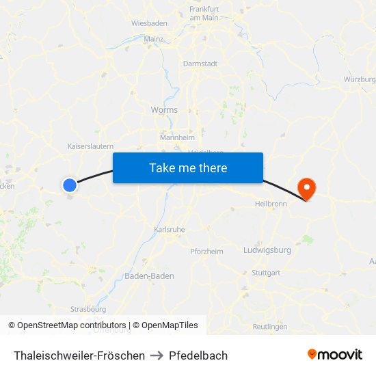 Thaleischweiler-Fröschen to Pfedelbach map
