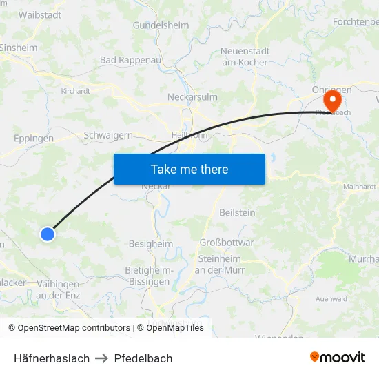 Häfnerhaslach to Pfedelbach map