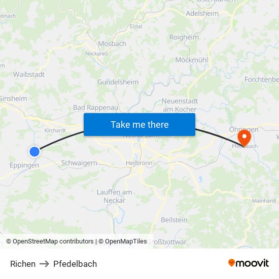 Richen to Pfedelbach map