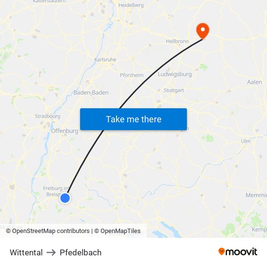 Wittental to Pfedelbach map