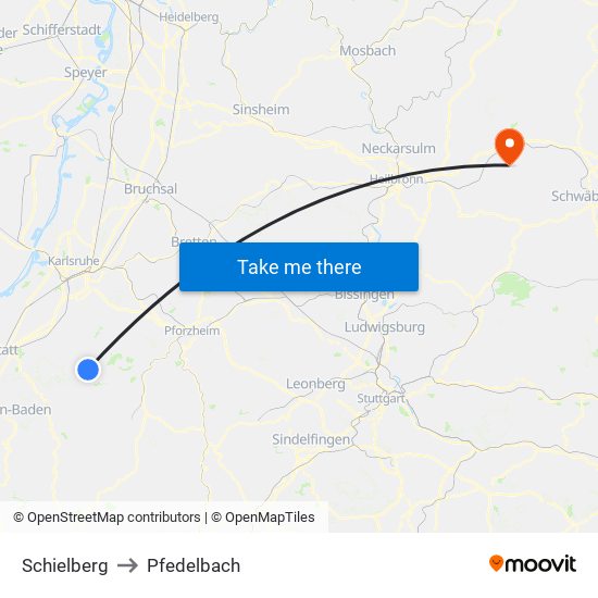 Schielberg to Pfedelbach map