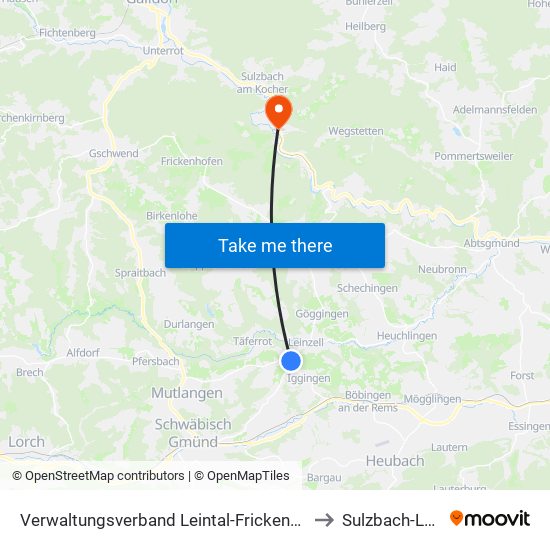 Verwaltungsverband Leintal-Frickenhofer Höhe to Sulzbach-Laufen map
