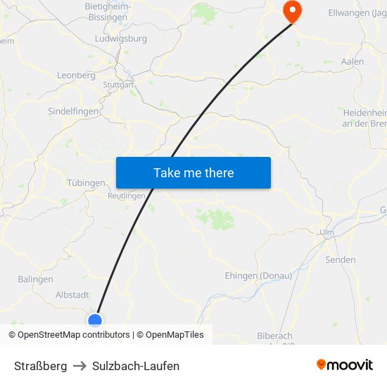 Straßberg to Sulzbach-Laufen map