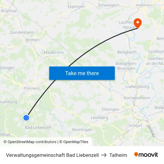 Verwaltungsgemeinschaft Bad Liebenzell to Talheim map