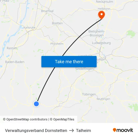 Verwaltungsverband Dornstetten to Talheim map