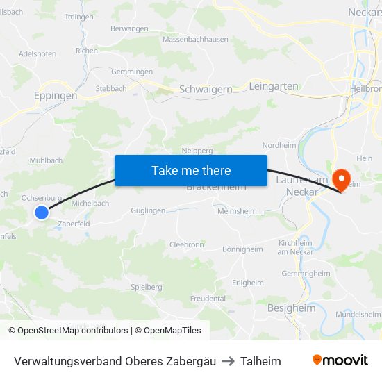 Verwaltungsverband Oberes Zabergäu to Talheim map