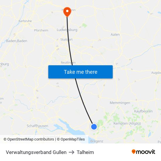 Verwaltungsverband Gullen to Talheim map