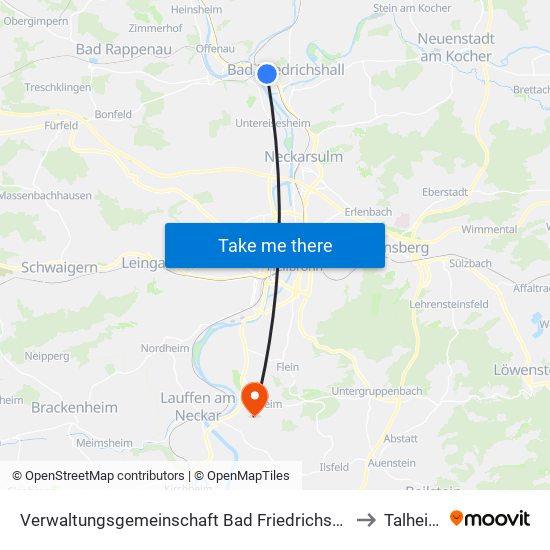 Verwaltungsgemeinschaft Bad Friedrichshall to Talheim map