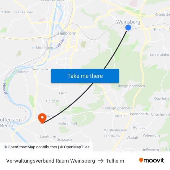 Verwaltungsverband Raum Weinsberg to Talheim map