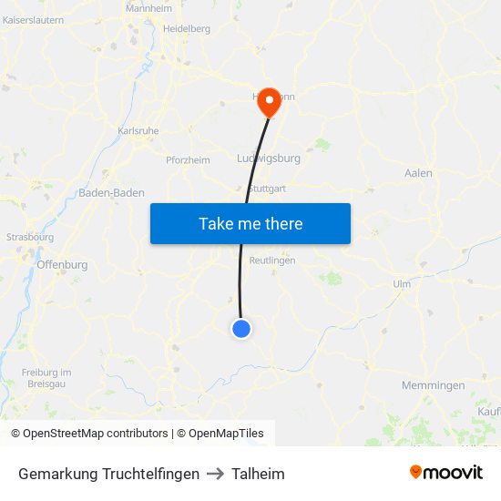 Gemarkung Truchtelfingen to Talheim map